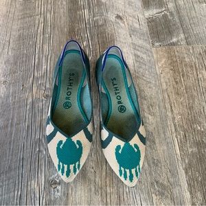 Rothys Morrocan Green Points Flats // Size 9
